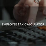 Calculator and a hand using it for tax calculation