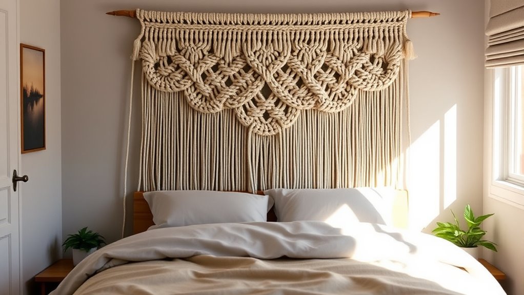 boho macrame headboard design