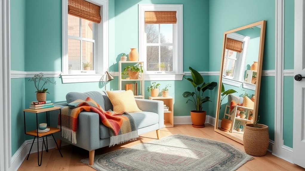 bright colors and accent walls