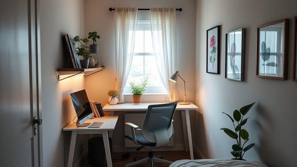 bright cozy small workspace