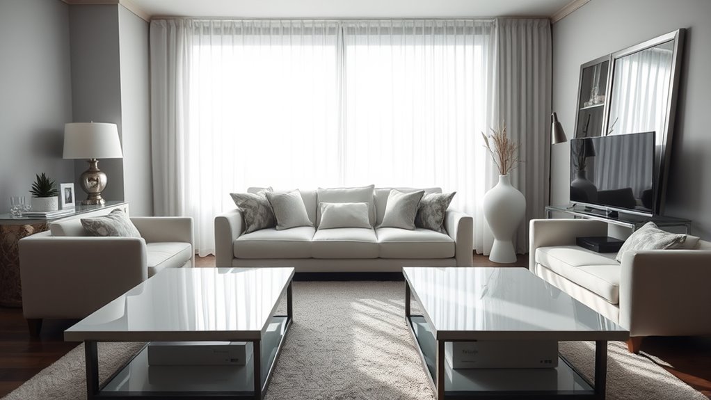 bright reflective well arranged furniture