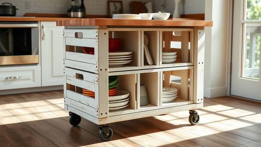 build mobile wooden crate island