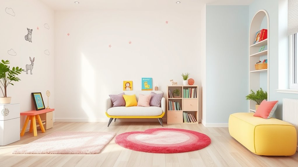 child friendly colorful decor