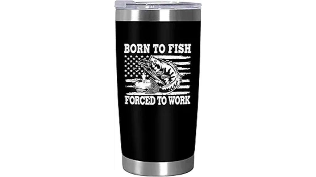 christmas fishing coffee tumbler