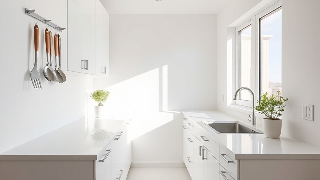 clear organized kitchen surfaces