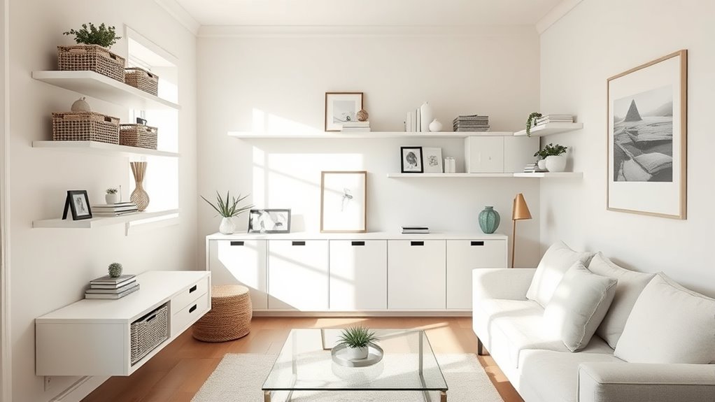 clear surfaces organized space