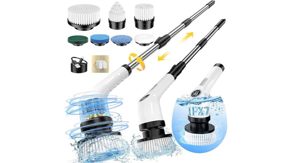cordless waterproof multi head scrubber