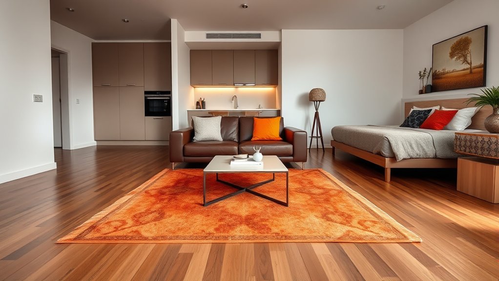 define spaces with rugs