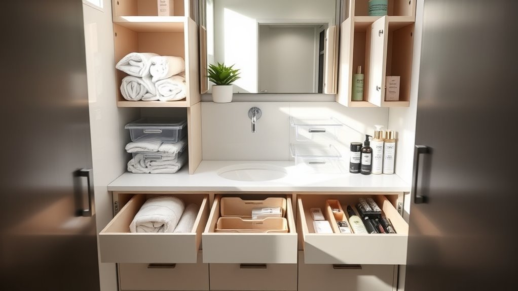 efficient bathroom storage organization