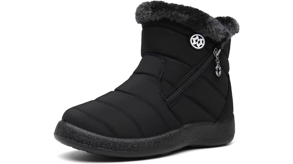 fur lined winter snow boots