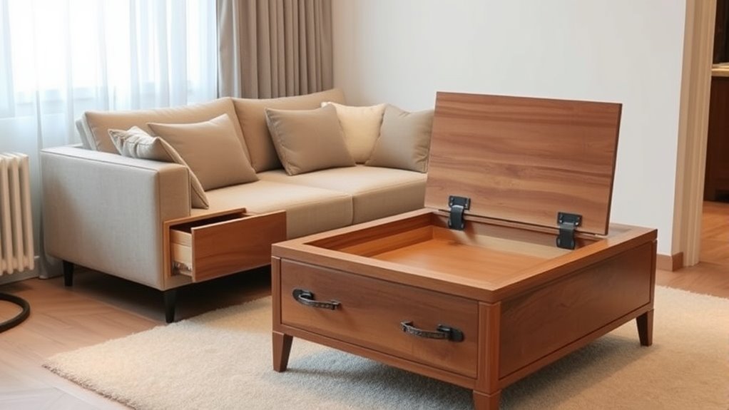 hidden furniture storage spaces