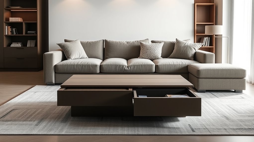 hidden storage in multifunctional furniture