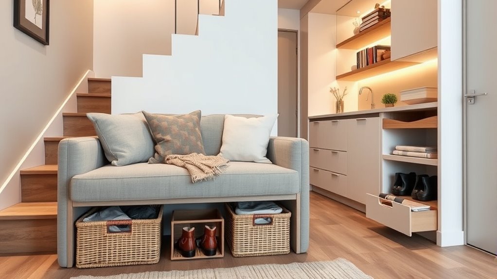 hidden storage maximizes space