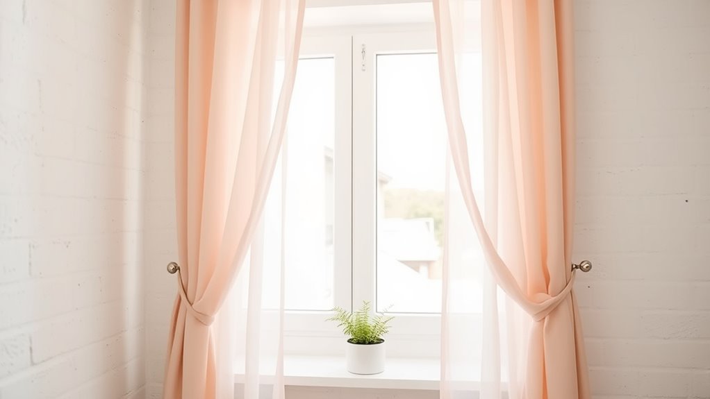 layered curtains and window films