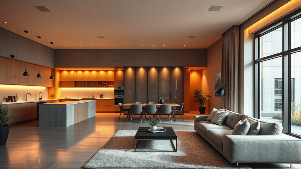 lighting and partitions design