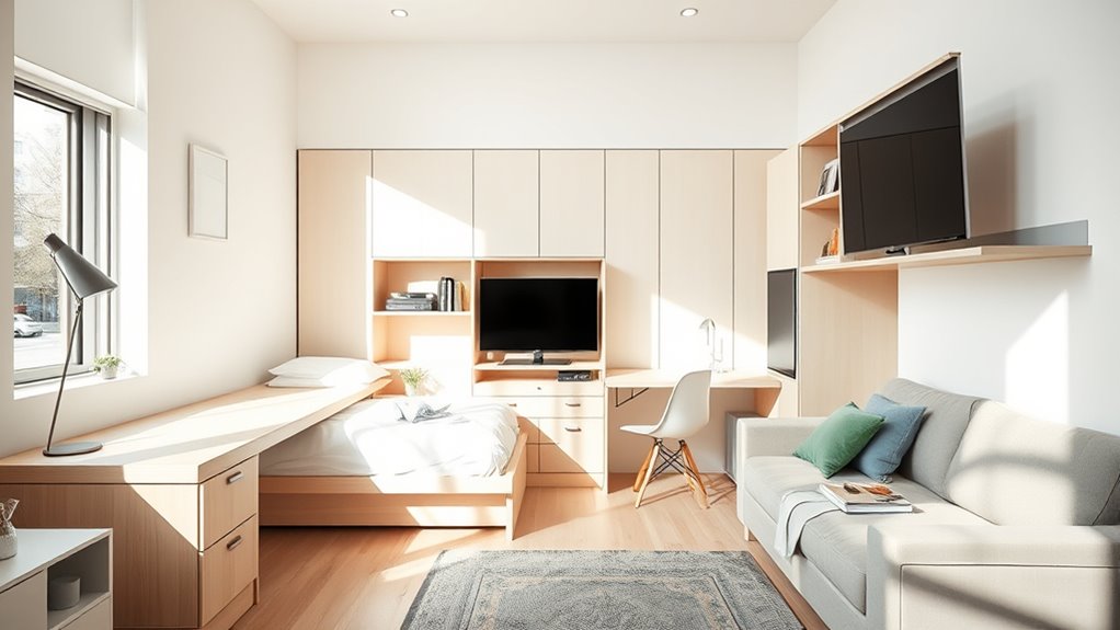 maximize space with multi functional furniture