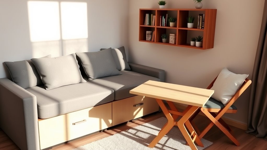 maximize space with multifunctional furniture