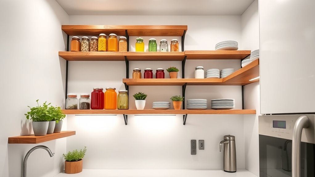 maximize space with shelves