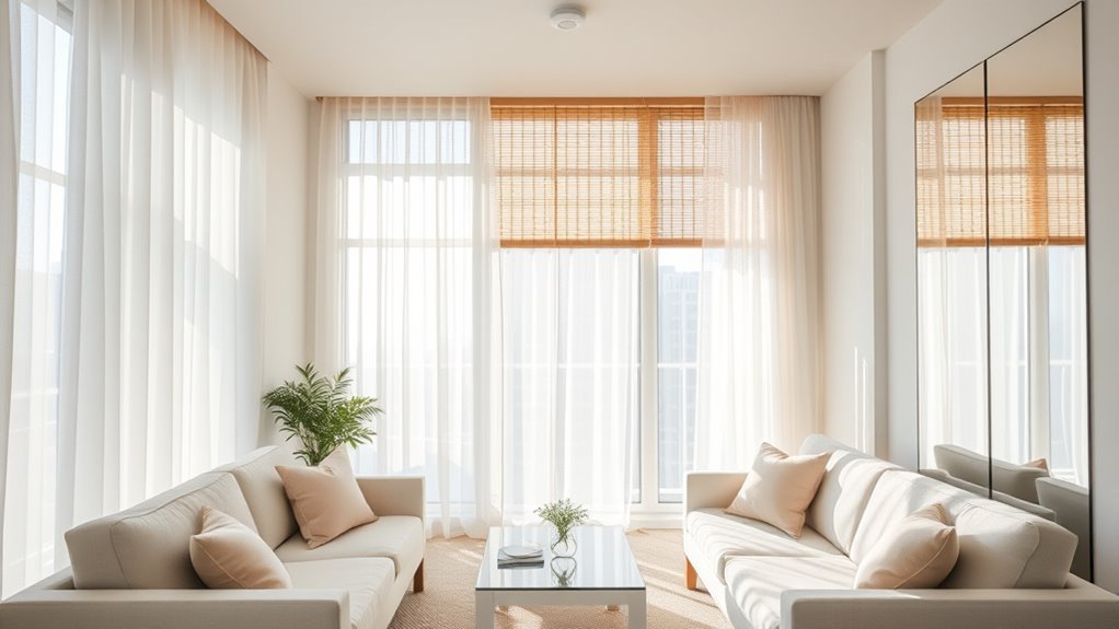 maximize sunlight with light fabrics