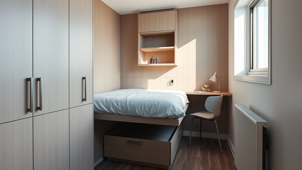 maximize tiny bedroom space