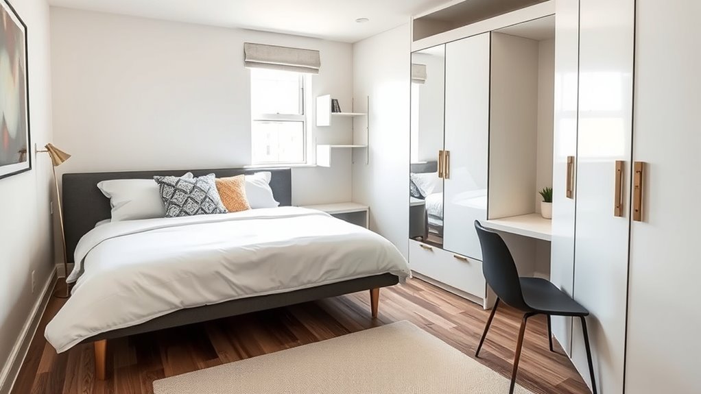 maximize tiny bedroom space