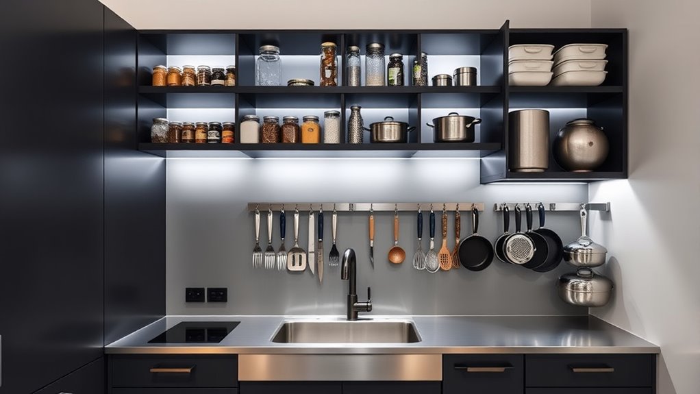 maximize vertical under cabinet storage