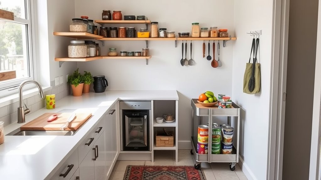 maximizing space without cabinets