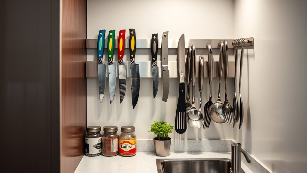 organize knives safely efficiently