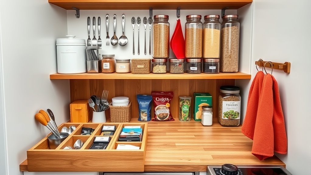 organize tiny kitchen essentials