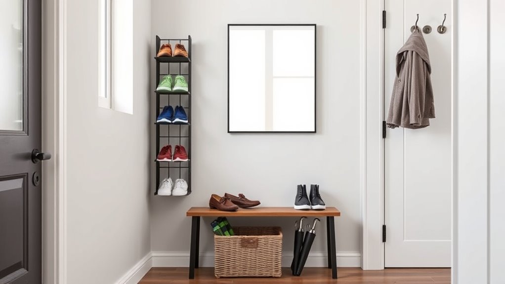 organized entryway with decor