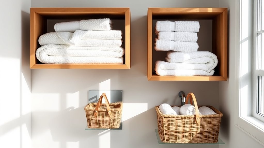 organized moisture resistant towel storage