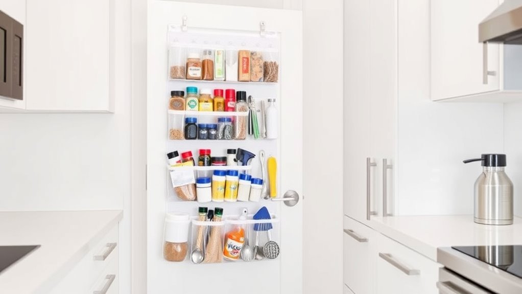 over door storage maximizes space