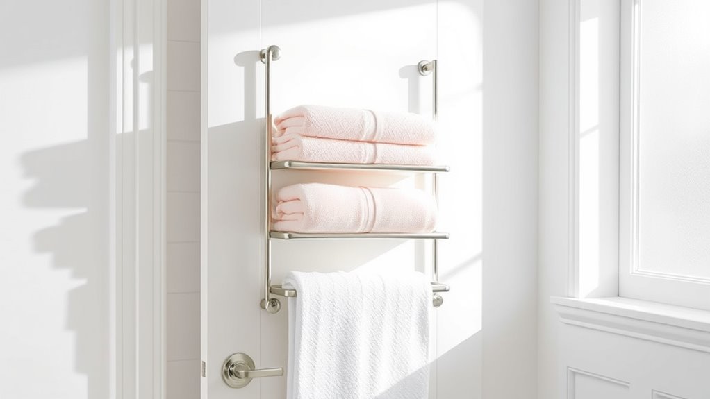 quick tool free towel storage