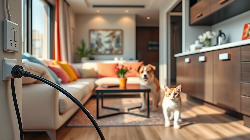 secure cords and sharp objects