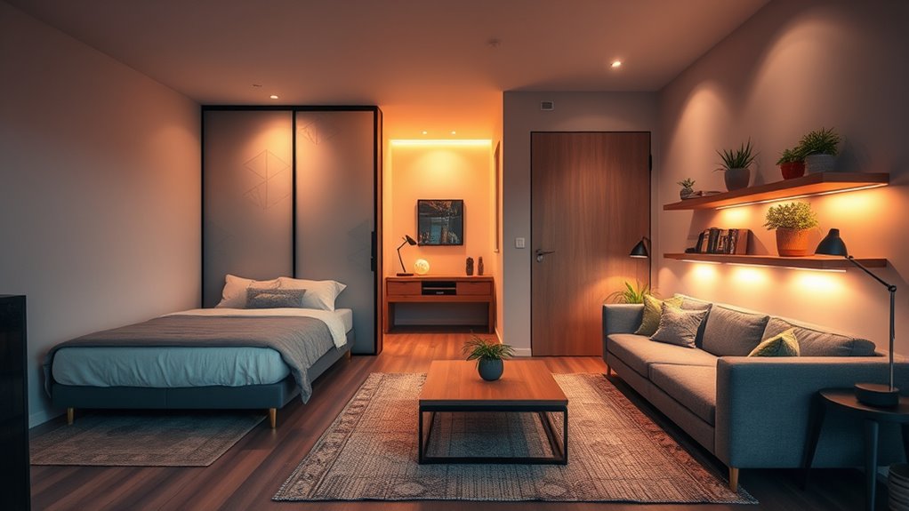 separate living and sleeping spaces