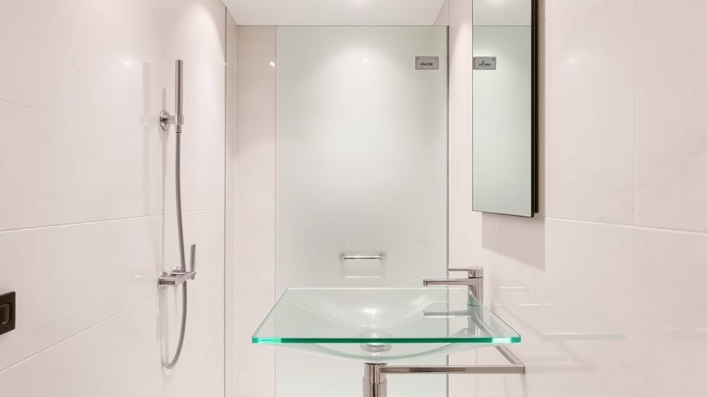 slim transparent bathroom fixtures