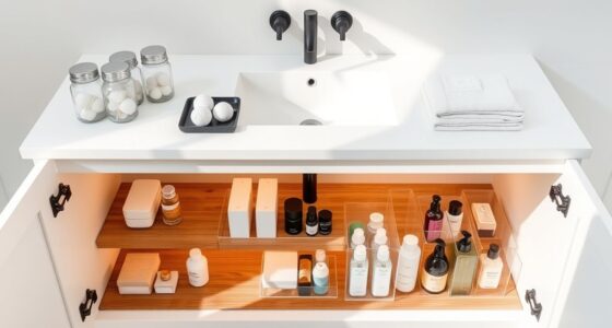 small bathroom under sink organization