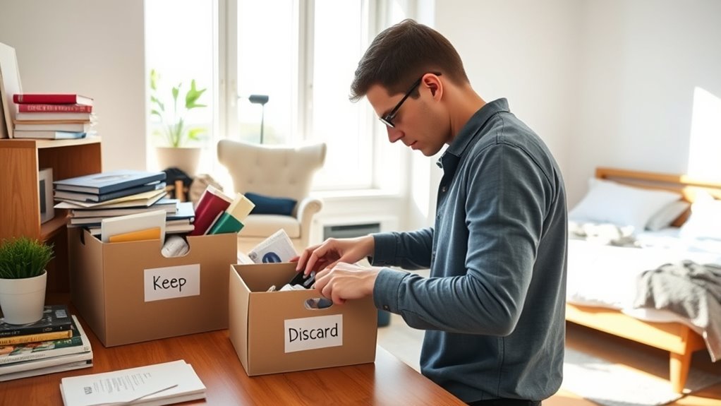 sort decide declutter organize