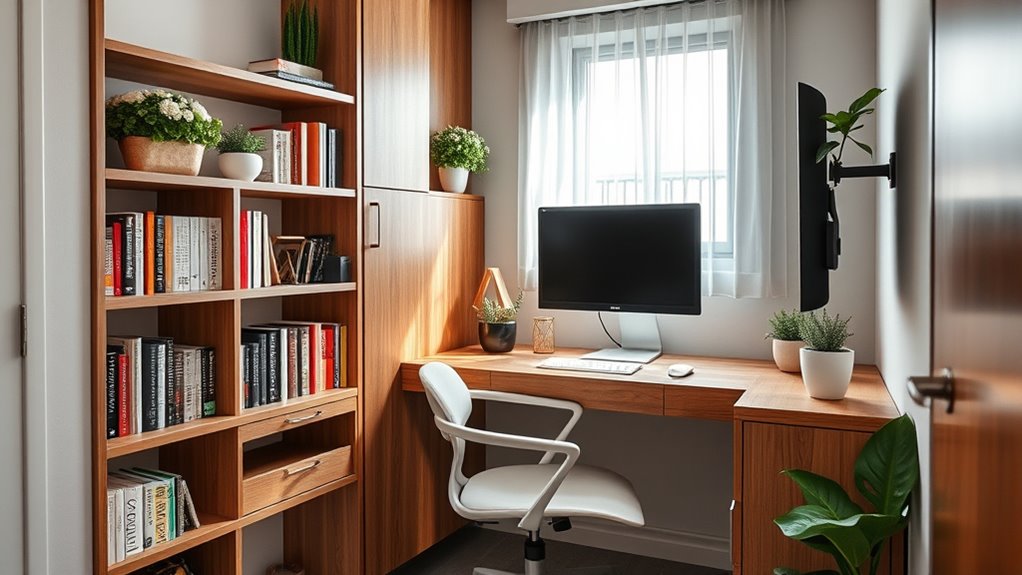 space efficient home office setup