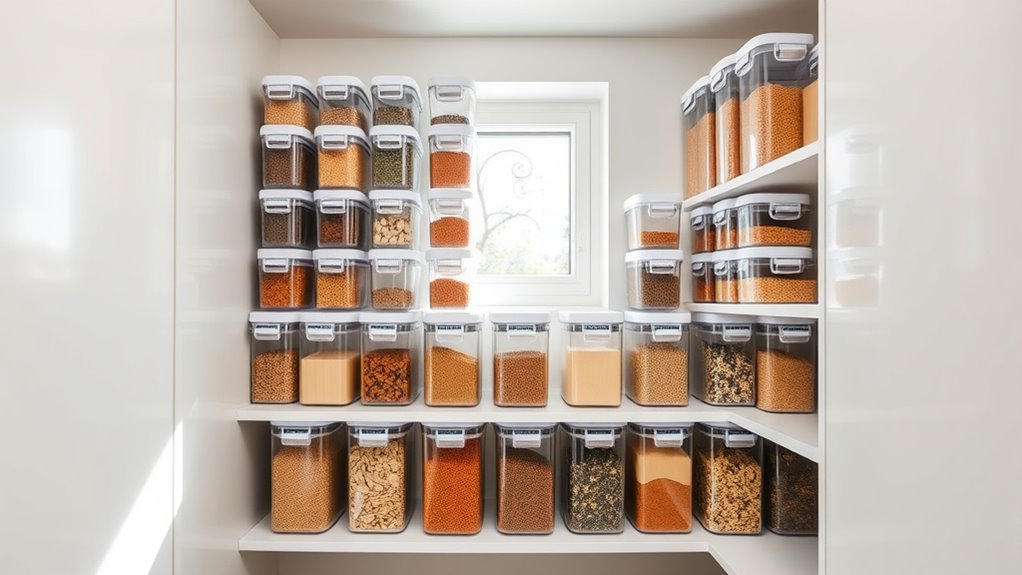 stacked clear food containers