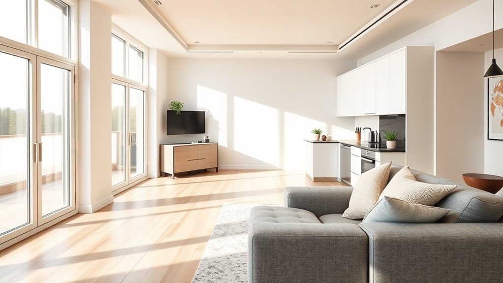 unified open plan decor