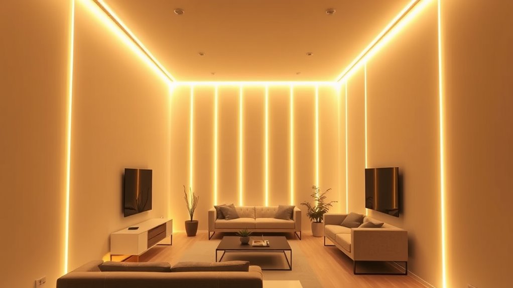 vertical lighting enhances perceived height