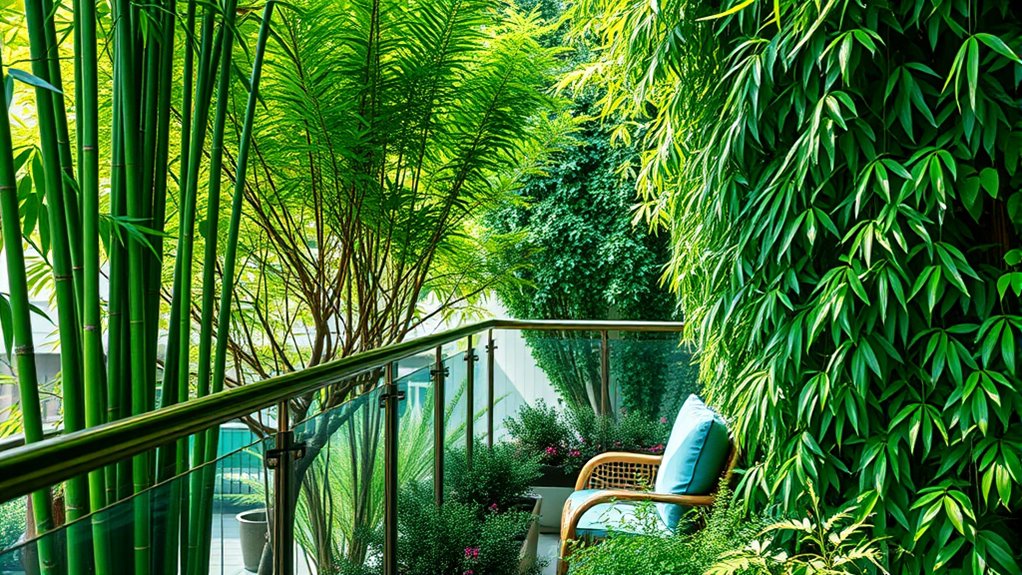 balcony privacy with green plants