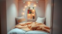 closet transformed into cozy nook