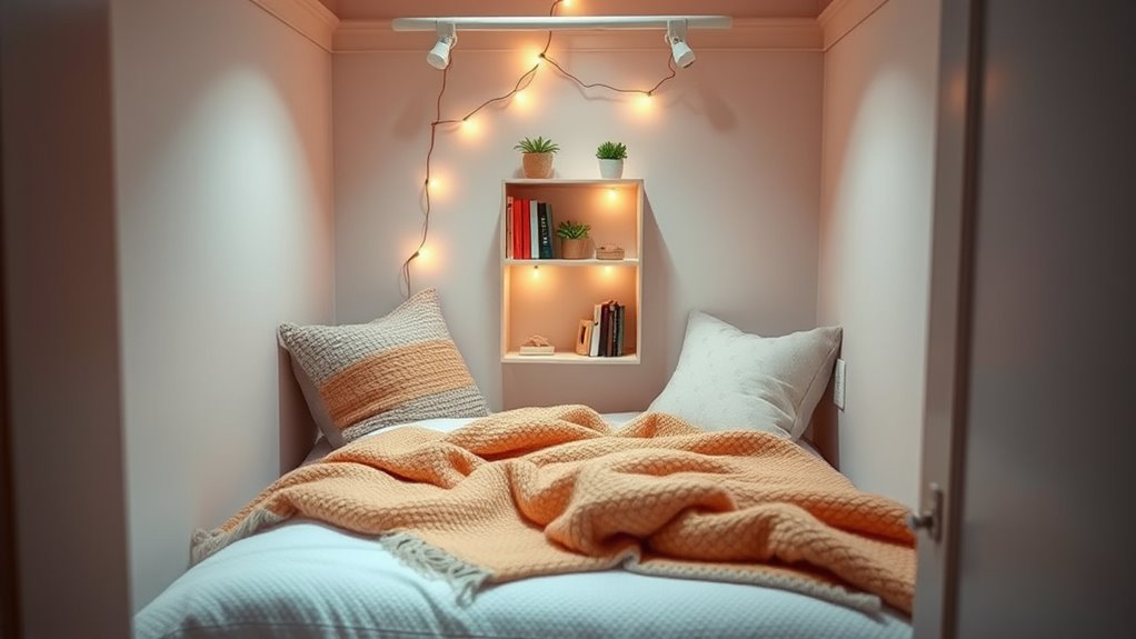 closet transformed into cozy nook
