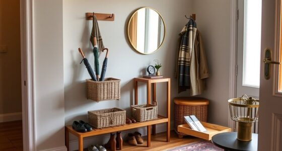 coats shoes keys storage