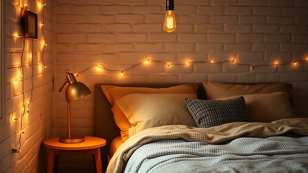 cozy small bedroom lighting