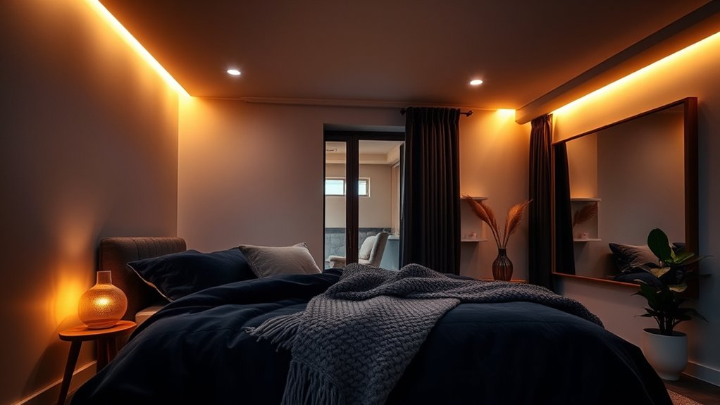 create cozy windowless bedroom