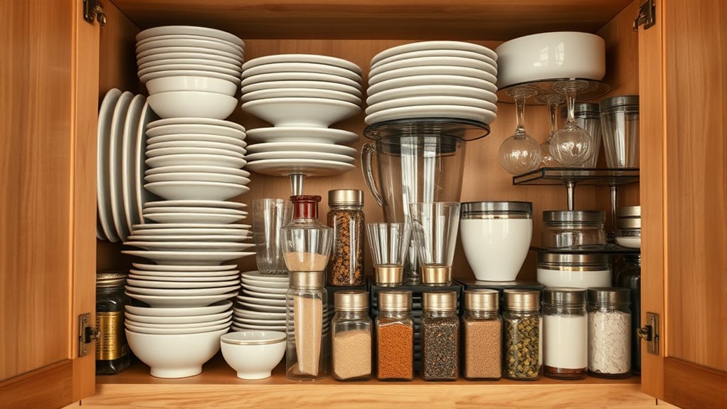 efficient small cupboard organization