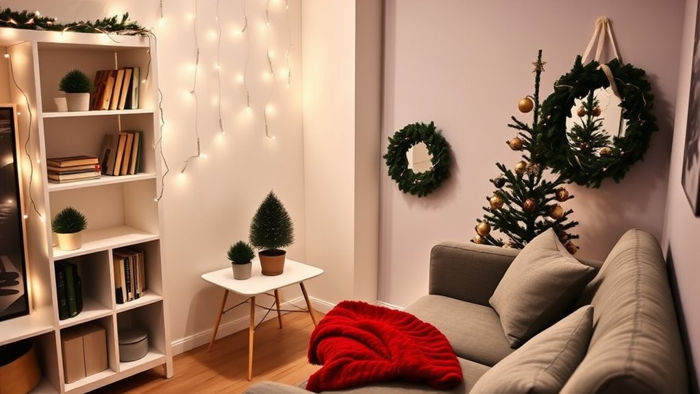 festive lighting and minimal decor